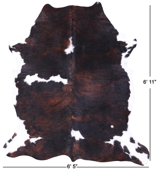 Tricolor Natural Cowhide Rug - Large 6'11
