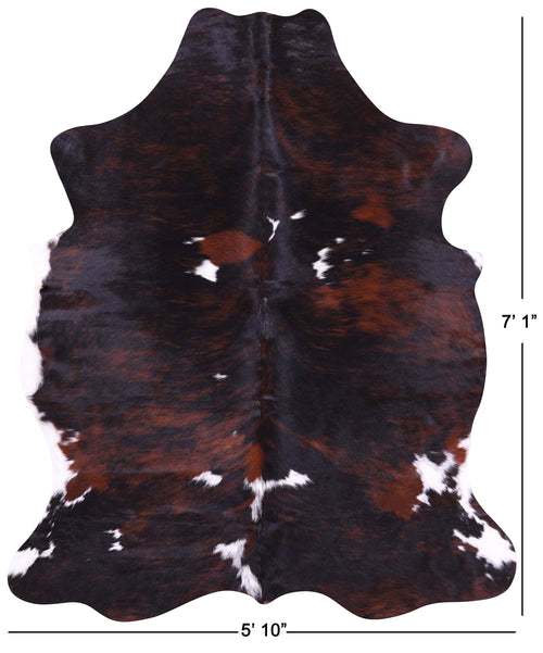 Dark Brindle Natural Cowhide Rug - X-Large 7'1