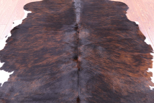 Dark Brindle Natural Cowhide Rug - Large 6'4