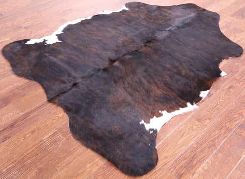 Dark Brindle Natural Cowhide Rug - Large 6'4