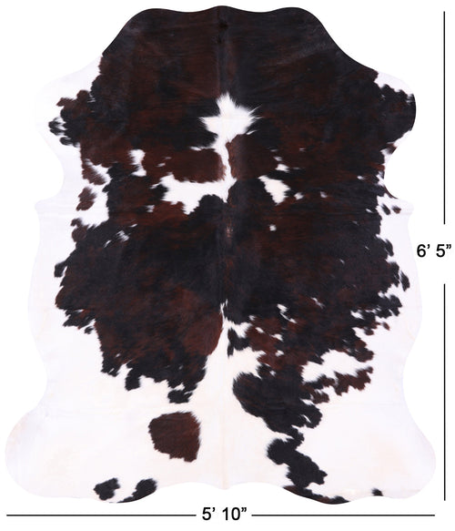 Tricolor Natural Cowhide Rug - Large 6'5