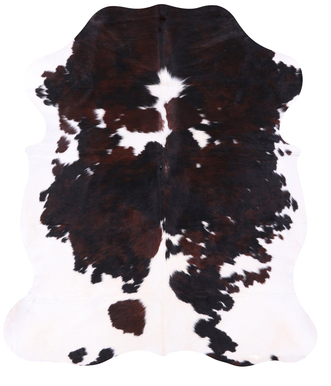 Tricolor Natural Cowhide Rug - Large 6'5"H x 5'10"W