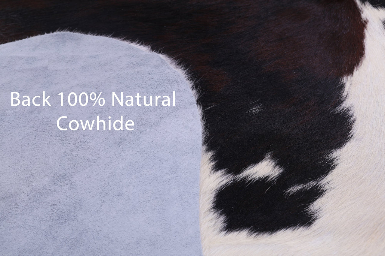 Tricolor Natural Cowhide Rug - Large 6'5"H x 5'10"W