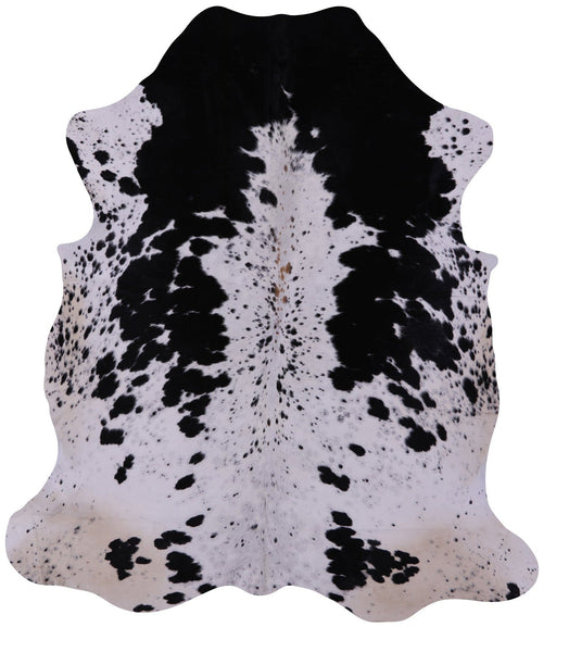 Black & White Natural Cowhide Rug - Large 7'1"H x 6'3"W