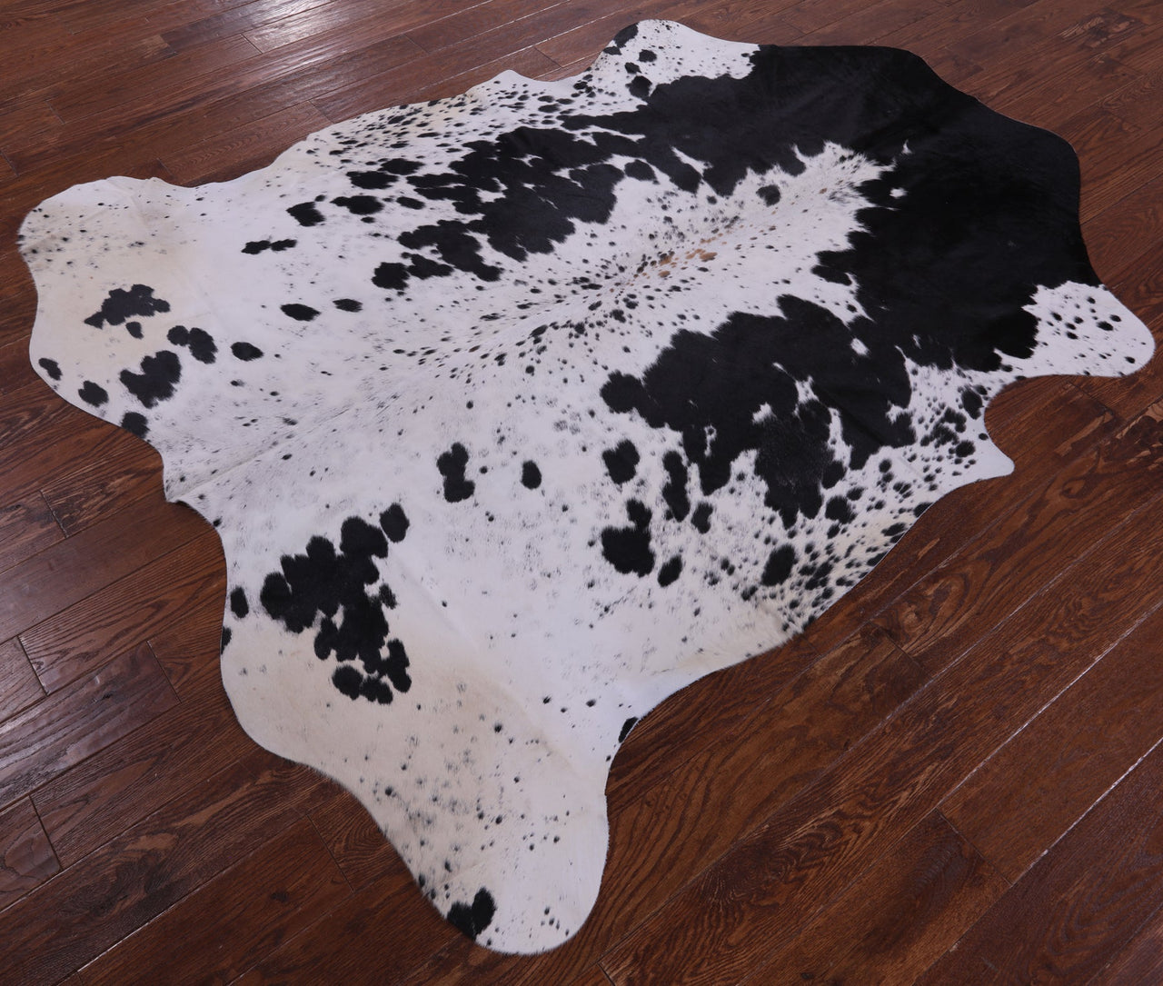 Black & White Natural Cowhide Rug - Large 7'1"H x 6'3"W