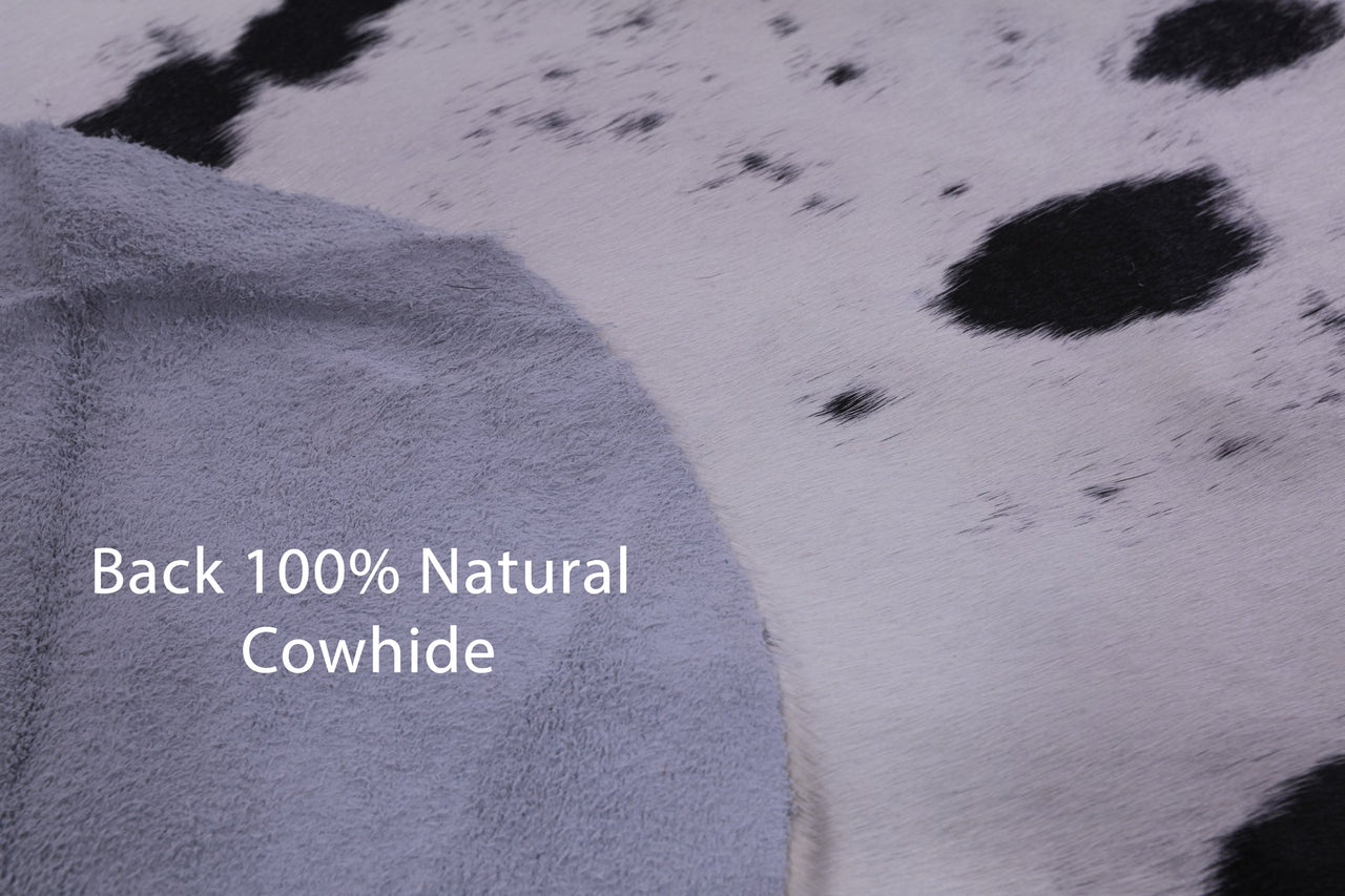 Black & White Natural Cowhide Rug - Large 7'1"H x 6'3"W