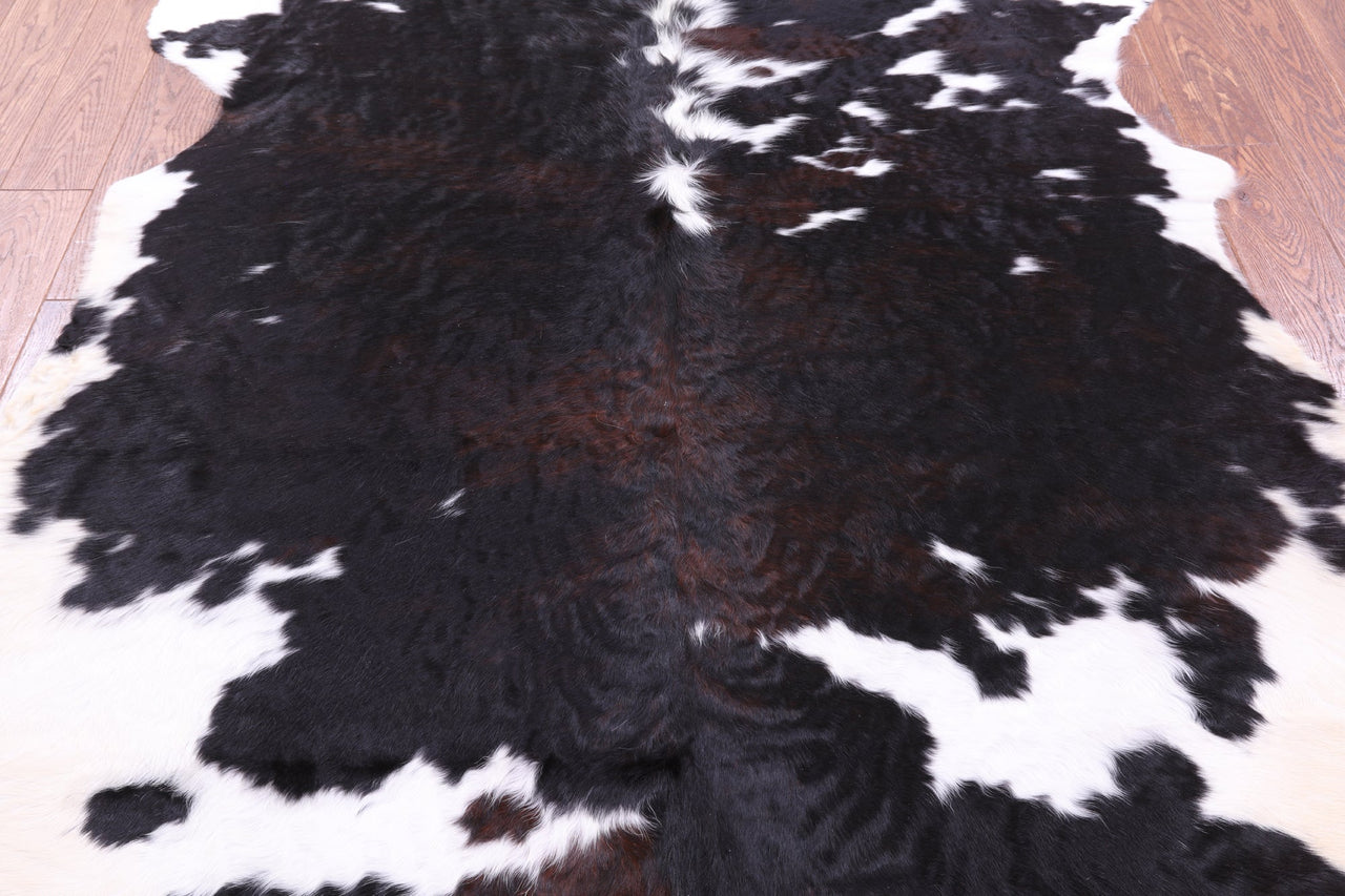 Black & White Natural Cowhide Rug - Large 7'3"H x 6'5"W