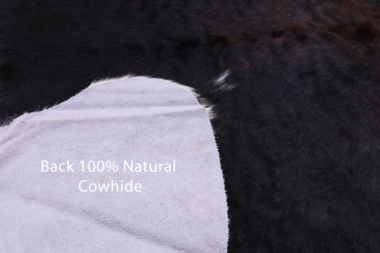 Black & White Natural Cowhide Rug - Large 7'3"H x 6'5"W