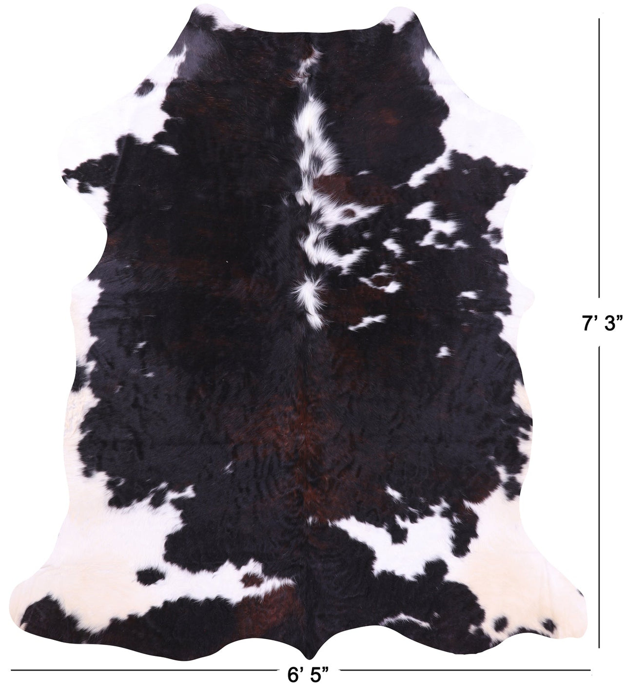 Black & White Natural Cowhide Rug - Large 7'3"H x 6'5"W