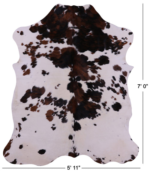 Tricolor Natural Cowhide Rug - Large 7'0