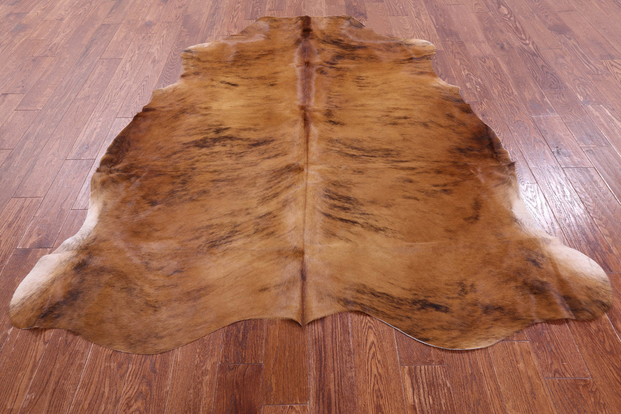 Brindle Brown Natural Cowhide Rug - Large 7'1"H x 6'3"W