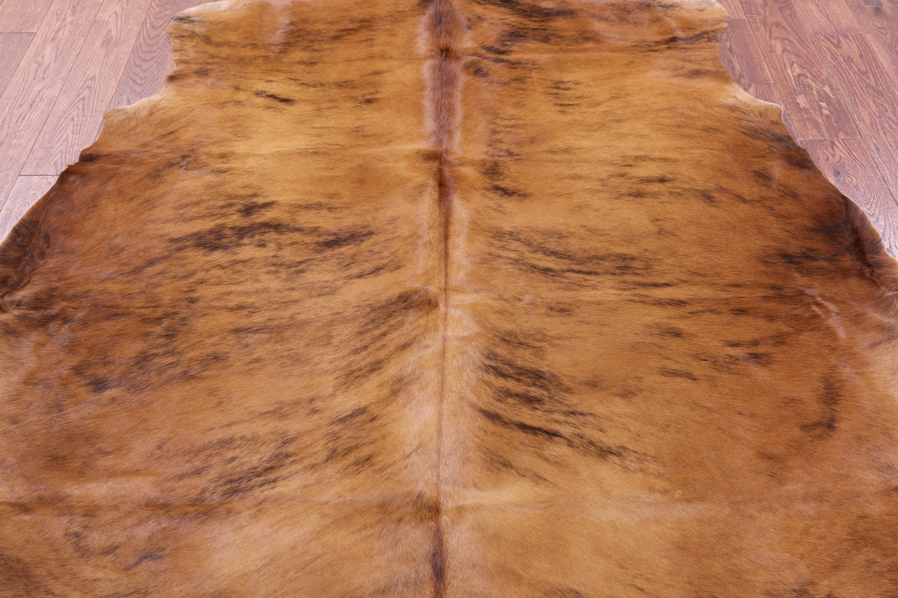 Brindle Brown Natural Cowhide Rug - Large 7'1"H x 6'3"W