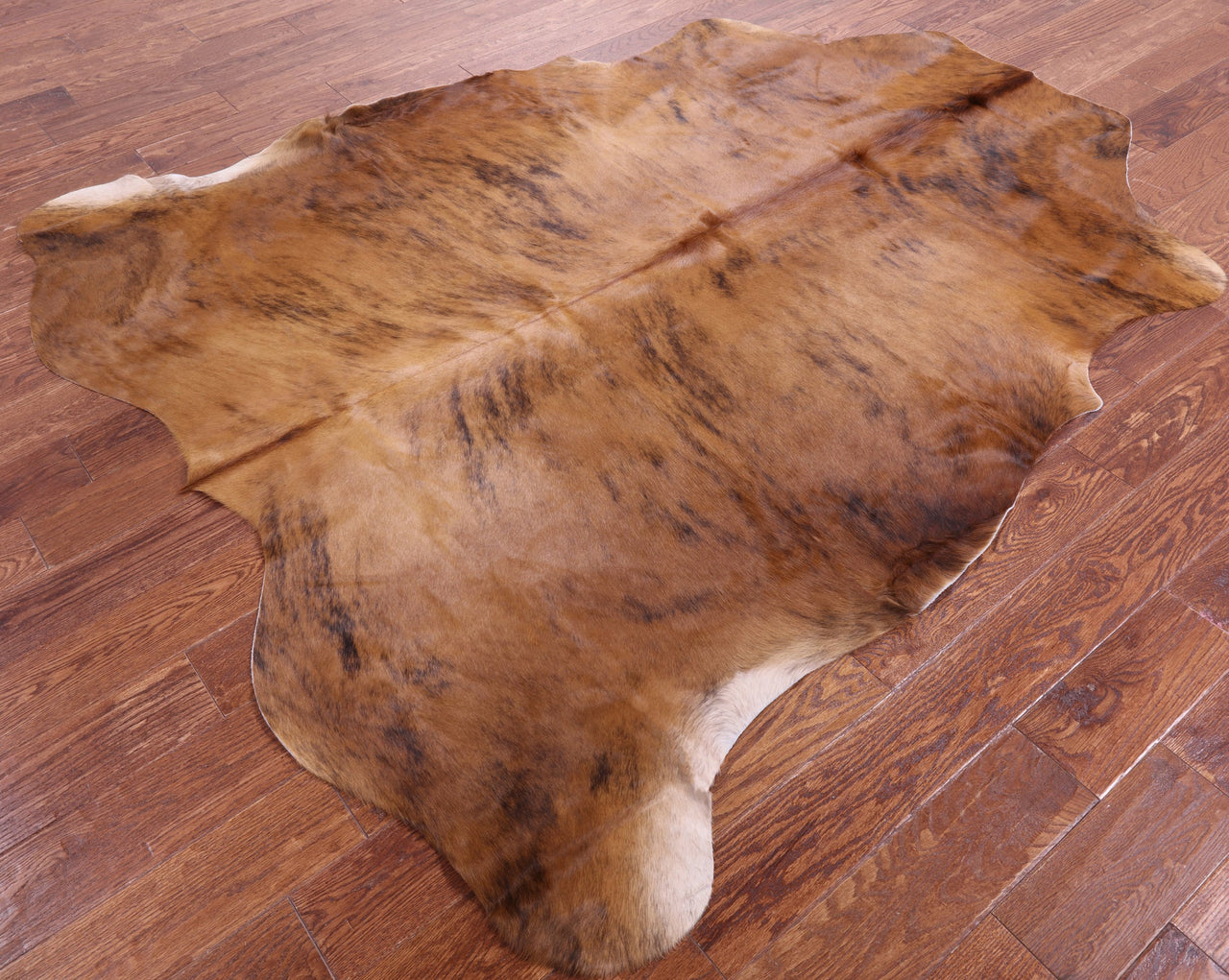 Brindle Brown Natural Cowhide Rug - Large 7'1"H x 6'3"W