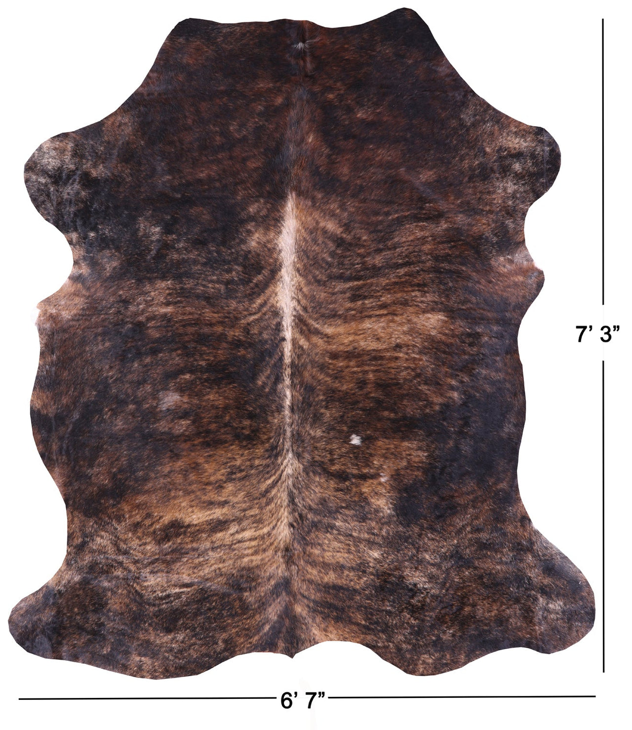 Brindle Natural Cowhide Rug - XLarge 7'3"H x 6'7"W