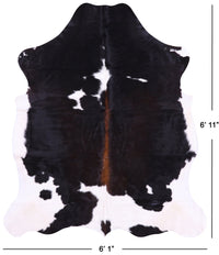 Thumbnail for Black & White Natural Cowhide Rug - Large 6'11