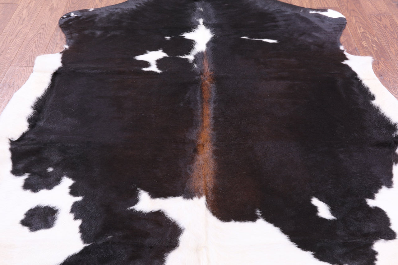 Black & White Natural Cowhide Rug - Large 6'11"H x 6'1"W