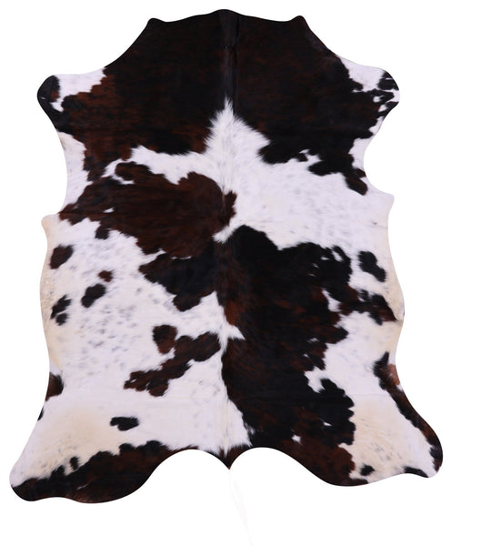 Brown & White Natural Cowhide Rug - Large 6'11"H x 6'5"W