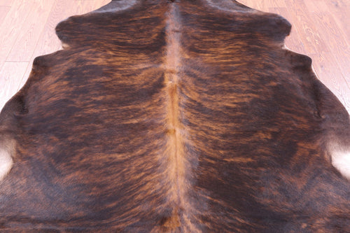 Dark Brindle Natural Cowhide Rug - Large 6'9