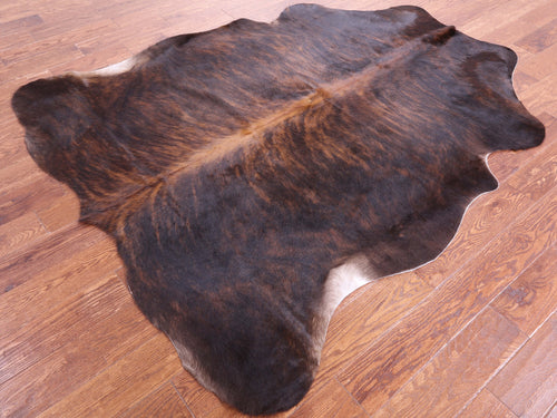 Dark Brindle Natural Cowhide Rug - Large 6'9