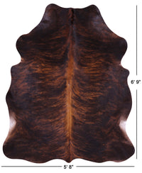 Thumbnail for Brindle Natural Cowhide Rug - Large 6'9