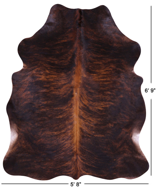 Dark Brindle Natural Cowhide Rug - Large 6'9