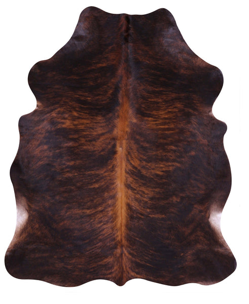 Dark Brindle Natural Cowhide Rug - Large 6'9"H x 5'8"W