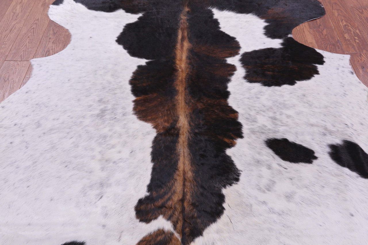 Black & White Natural Cowhide Rug - Large 7'10"H x 7'2"W