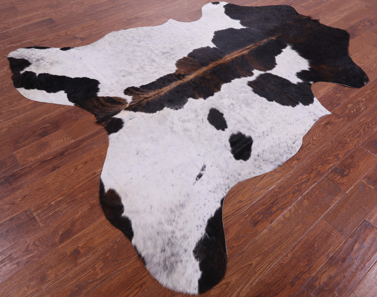 Black & White Natural Cowhide Rug - Large 7'10"H x 7'2"W