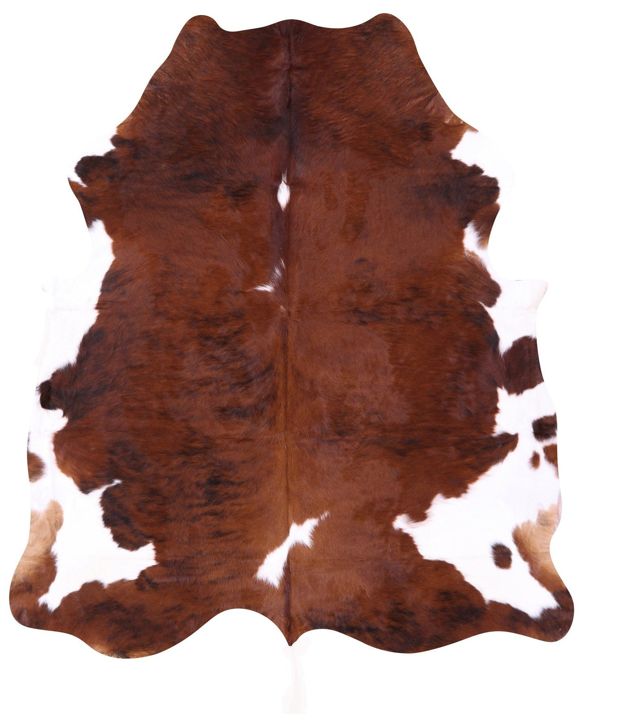 Brown & White Natural Cowhide Rug - XLarge 7'3"H x 6'5"W