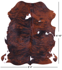 Thumbnail for Brindle Natural Cowhide Rug - Large 6'10