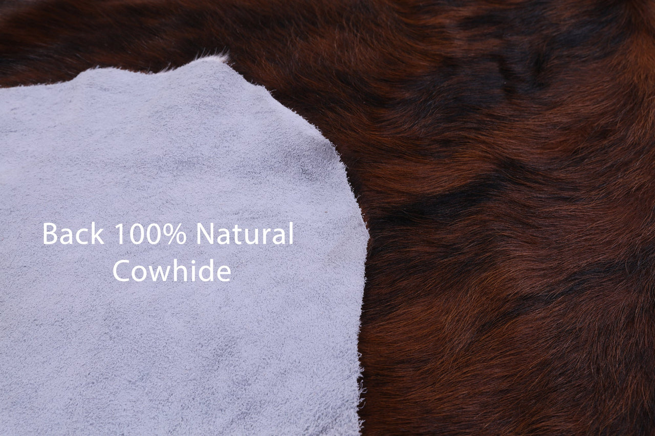 Brindle Brown & White Natural Cowhide Rug - Large 7'7"H x 6'4"W