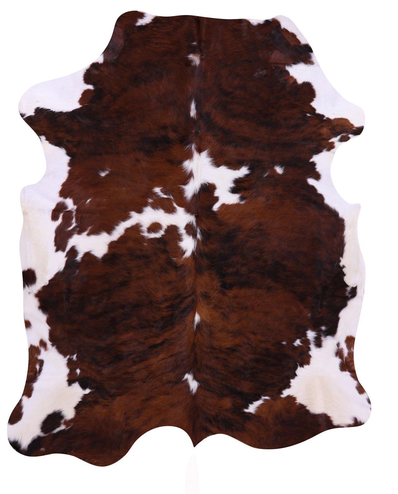 Brindle Brown & White Natural Cowhide Rug - Large 7'7"H x 6'4"W