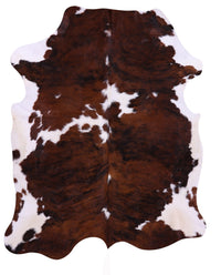 Thumbnail for Brindle Brown & White Natural Cowhide Rug - Large 7'7