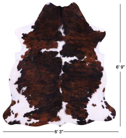 Tricolor Natural Cowhide Rug - Large 6'9