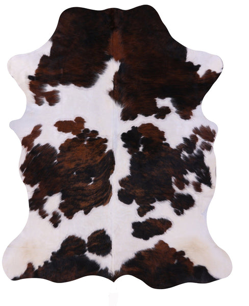 Tricolor Natural Cowhide Rug - Large 7'1"H x 5'9"W