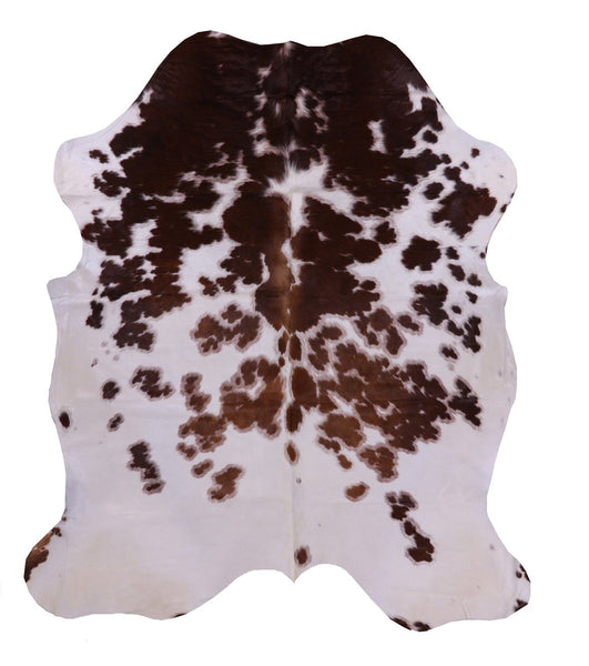 Brown & White Natural Cowhide Rug - Large 7'3"H x 6'2"W