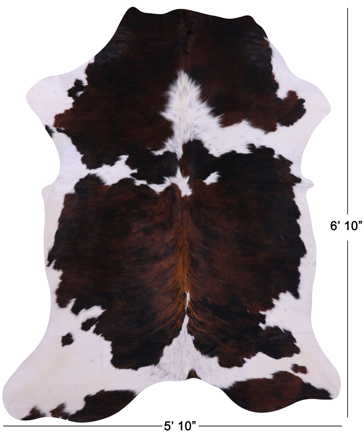 Tricolor Natural Cowhide Rug - Large 6'10"H x 5'10"W