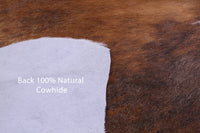 Thumbnail for Brindle Brown & White Natural Cowhide Rug - Large 6'6