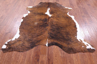 Thumbnail for Brindle Brown & White Natural Cowhide Rug - Large 7'0