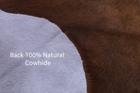 Thumbnail for Brown & White Natural Cowhide Rug - Large 7'1