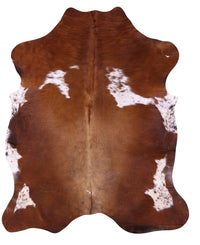 Thumbnail for Brown & White Natural Cowhide Rug - Large 7'1