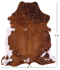 Thumbnail for Brindle Brown & White Natural Cowhide Rug - Large 7'2