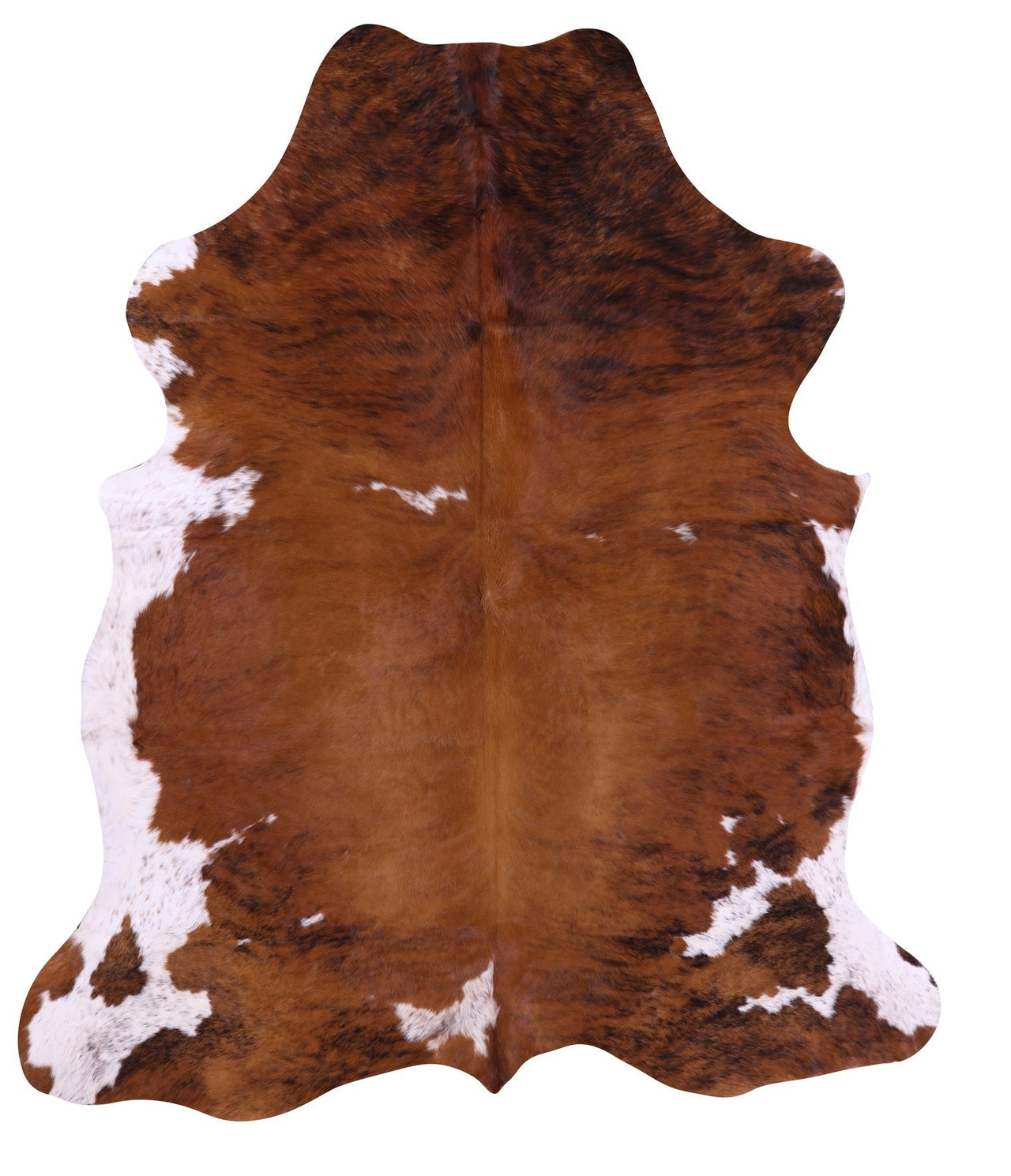 Brindle Brown & White Natural Cowhide Rug - Large 7'2"H x 6'1"W