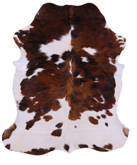 Thumbnail for Brown & White Natural Cowhide Rug - Large 6'6