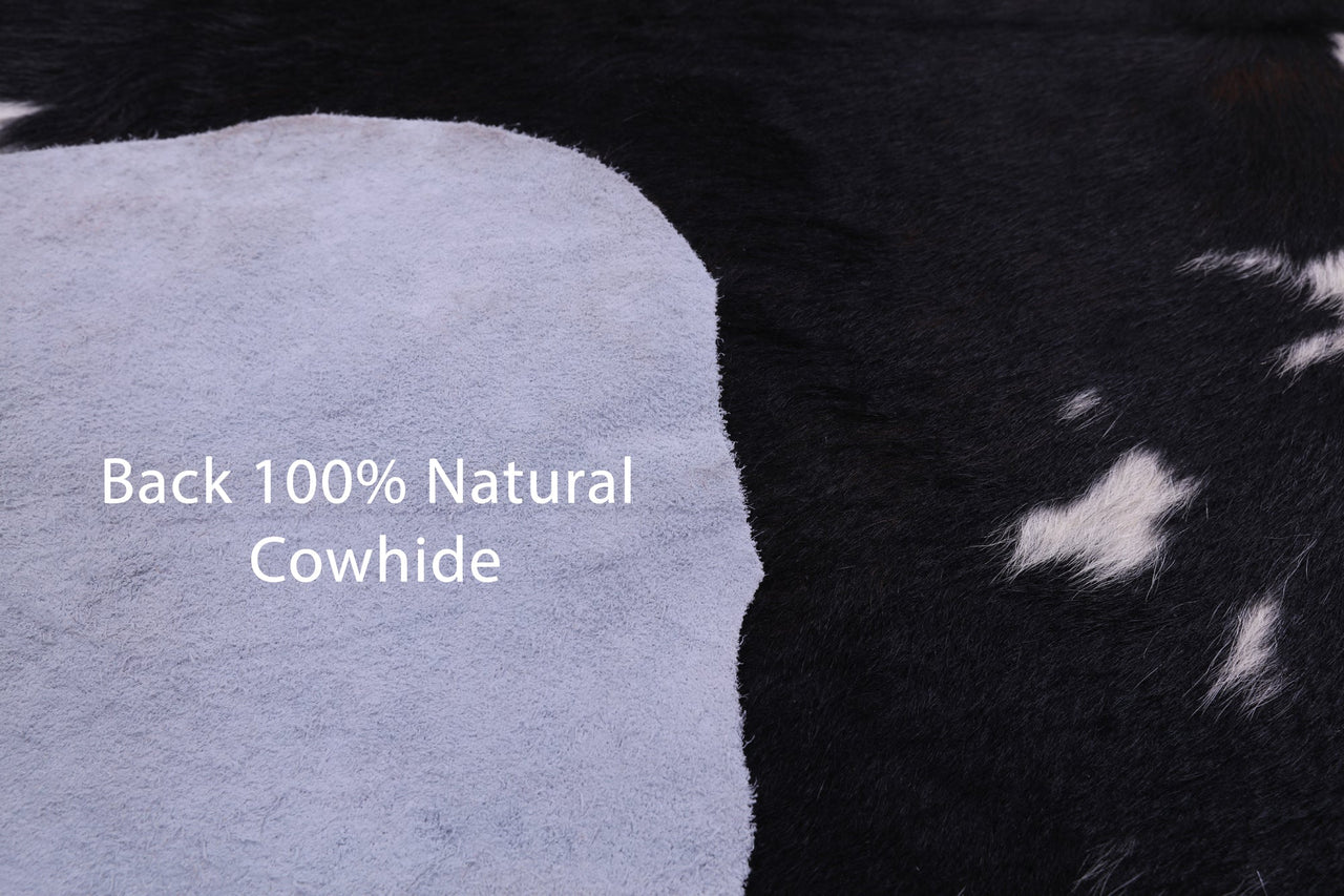 Black & White Natural Cowhide Rug - Large 7'2"H x 6'3"W