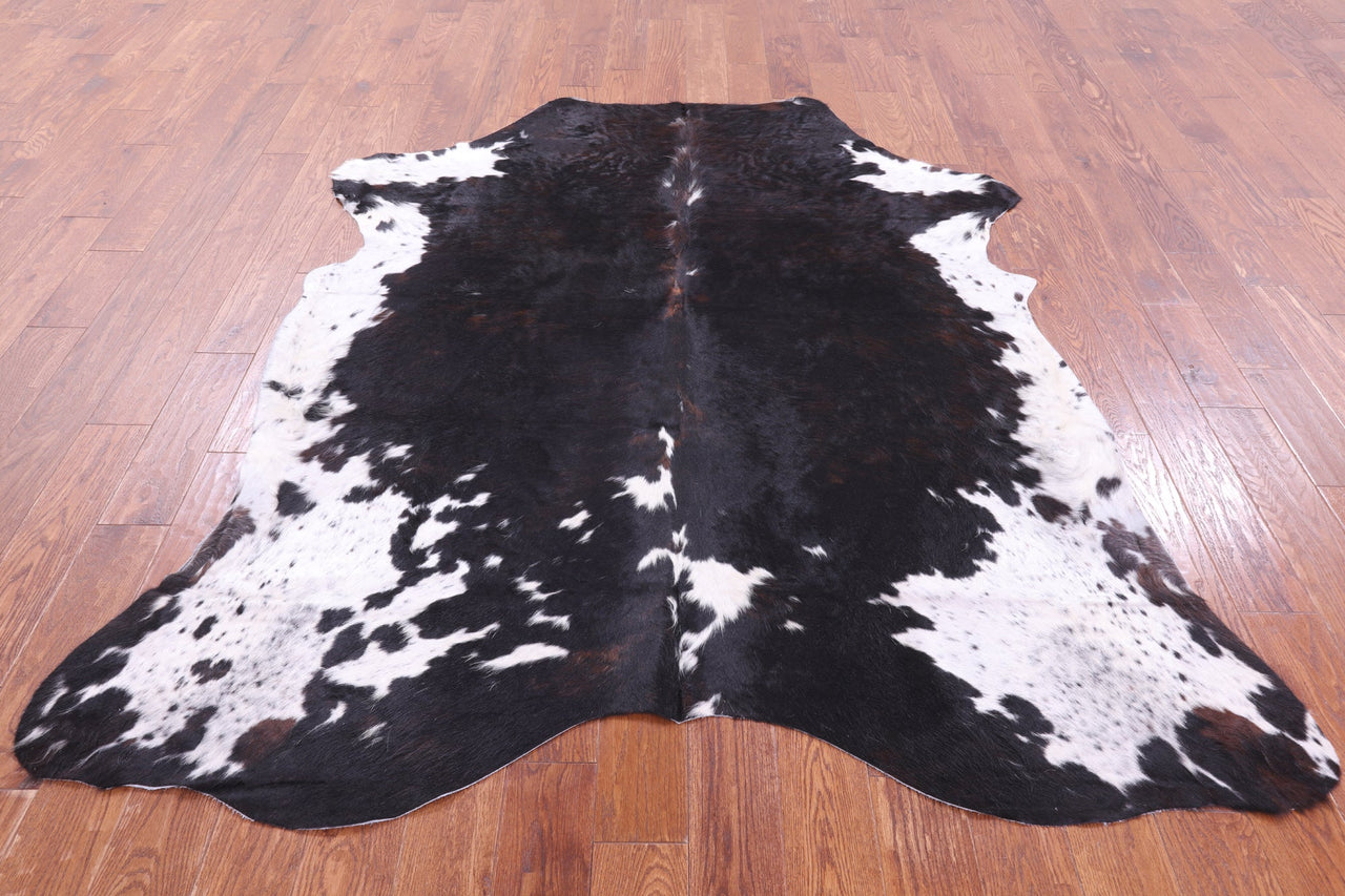 Black & White Natural Cowhide Rug - Large 7'2"H x 6'3"W