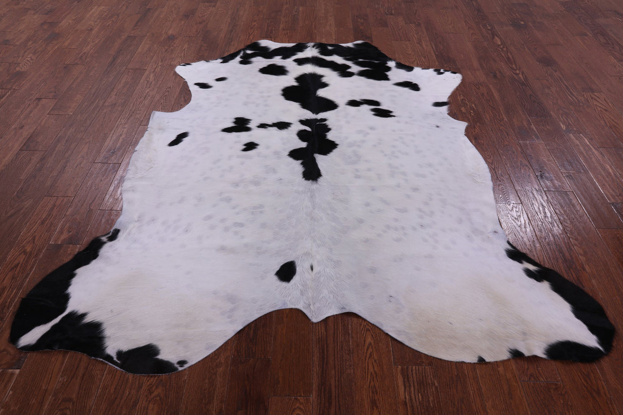 Black & White Natural Cowhide Rug - Large 7'0"H x 6'7"W