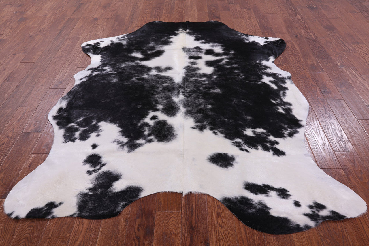 Black & White Natural Cowhide Rug - XLarge 7'7"H x 6'0"W