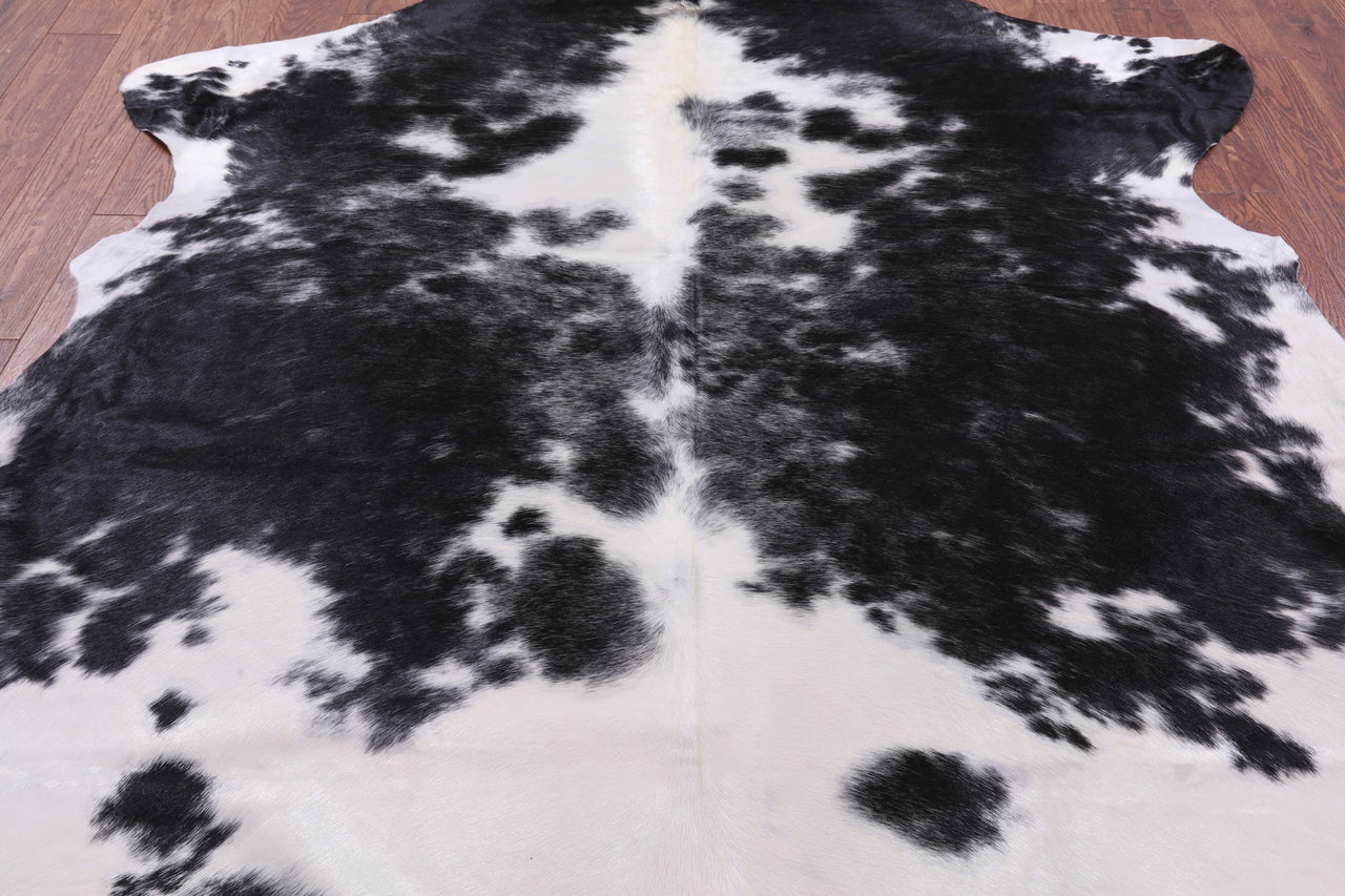 Black & White Natural Cowhide Rug - XLarge 7'7"H x 6'0"W