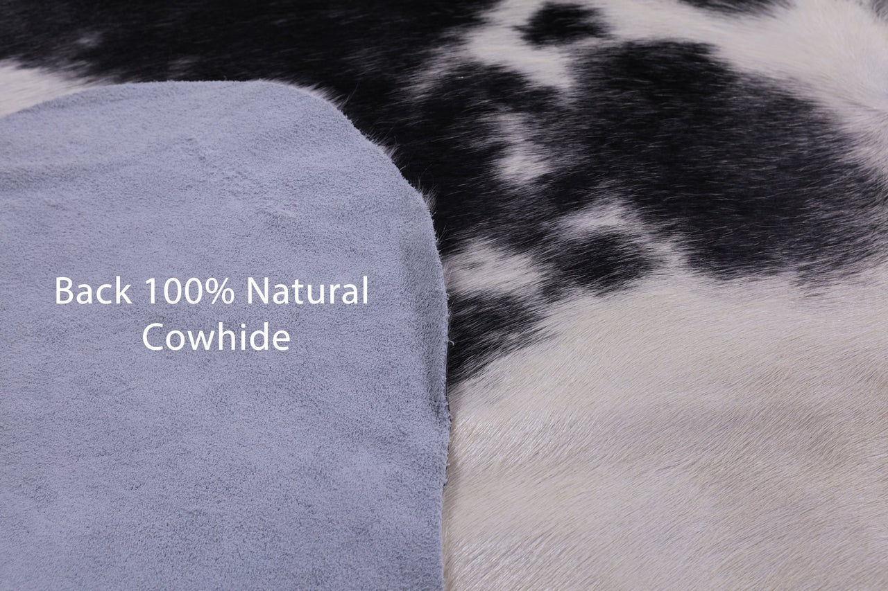 Black & White Natural Cowhide Rug - XLarge 7'7"H x 6'0"W